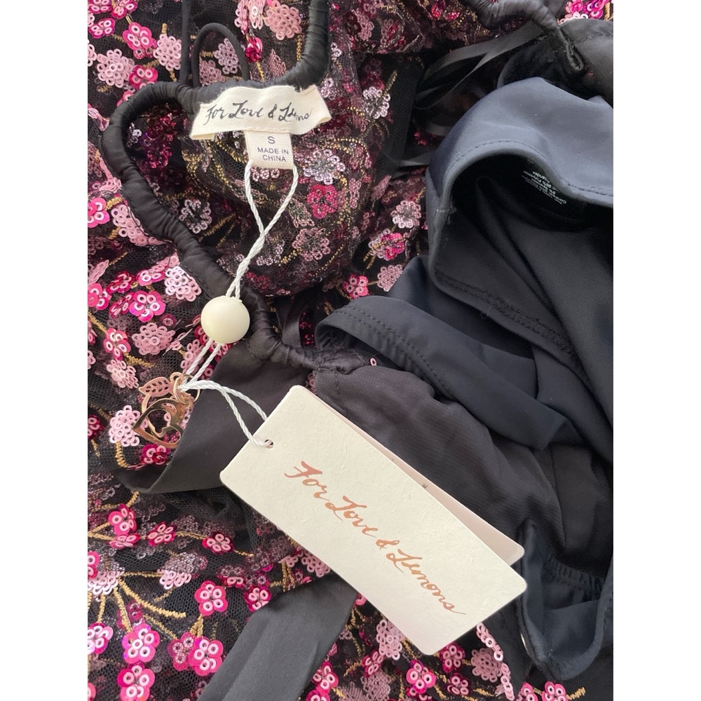 Rare NWT For Love and Lemons Beaded Gibson Cherry Blossom Floral Sheers Dress S - Picture 4 of 16